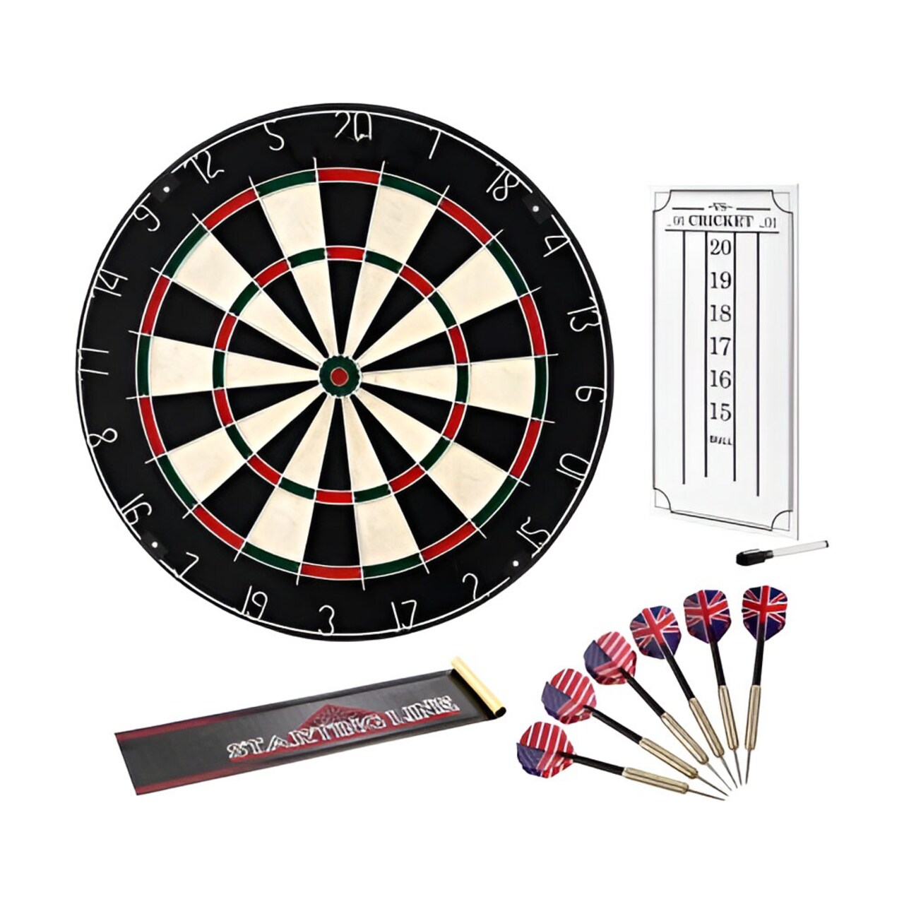 Professional Self-Healing Sisal Dartboard Set Rotatable Number Ring & Live Scoring Kit